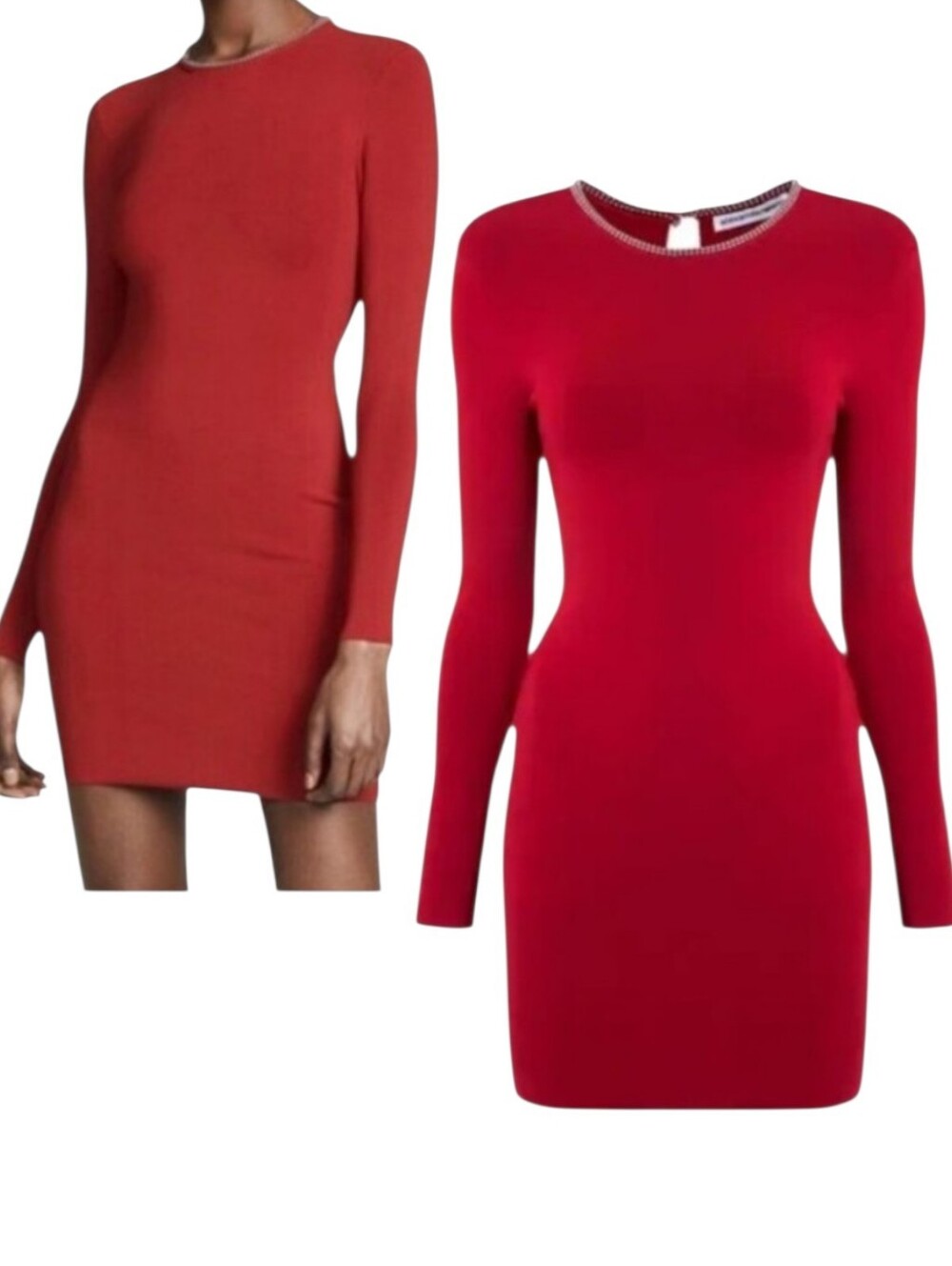 Alexander Wang Womens Tubular Ball Chain Red Ribbed Knit Bodycon Mini Dress XS